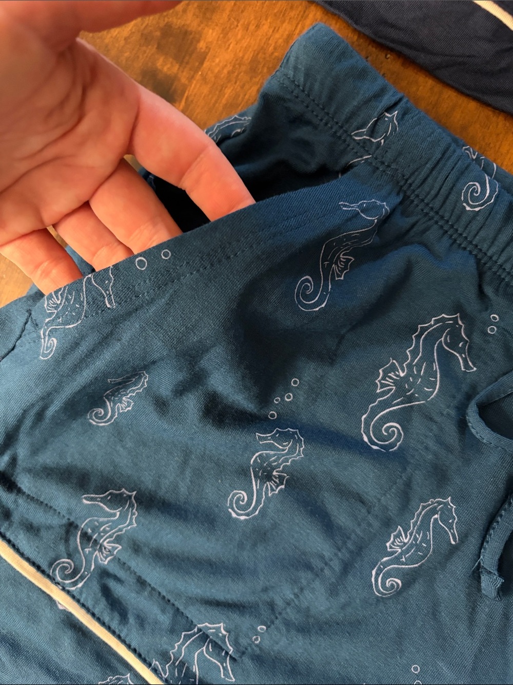 Pair (2) of Auden Women's Cloud Knit Sleepwear Shorts Navy / Seahorse NWT M - Picture 2 of 5